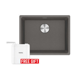 حوض مطبخ تحت رخامة مربع فرانكى ماريس 56×44 سم جرافيت مطفي مع فلتر تانك برو