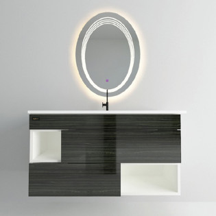 Beroia Furniture Unit with Washbasin 100x46 Cm Metallic 
