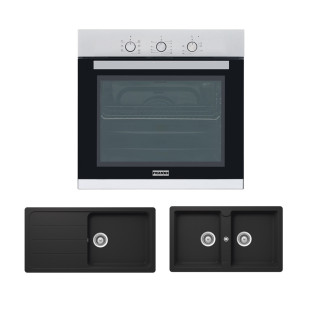 فرن غاز بلت ان فرانكي 60 سم - 54 لتر ستانلس ستيل مع حوض شوك