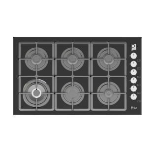 Purity Built-in Gas hob 6 burners 90 cm Black