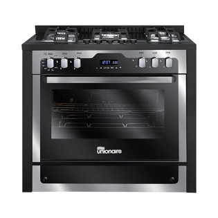 بوتاجاز مزدوج يونيون إير آي شيف هايبريد 90 × 60 سم 5 شعلة فضي