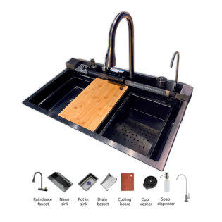  حوض مطبخ ديجيتال بيورتى 75×48 سم أسود