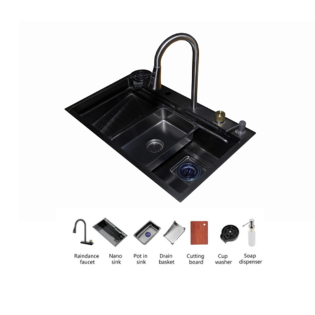  حوض مطبخ ديجيتال بيورتى 75×48 سم أسود