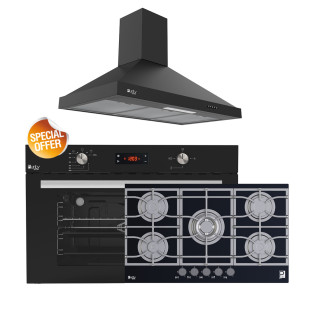 طقم أجهزة مطبخ بيورتى 90 سم أسود