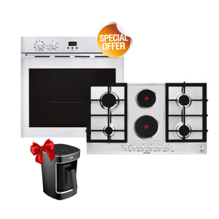 طقم أجهزة مطبخ كهرباء جليم جاز ستانليس ستيل مع ماكينة القهوة هدية