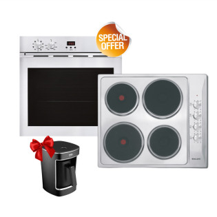 Glem Gas Stainless Steel 60cm Electric Kitchen Appliance Set with Coffee Machine Gift