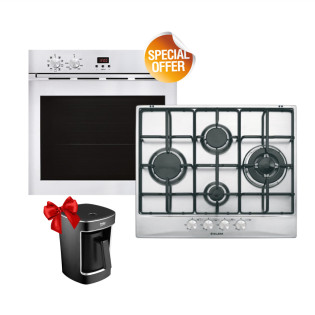 Glem Gas Stainless Steel 60cm Kitchen Appliance Set with Coffee Machine FREE GIFT