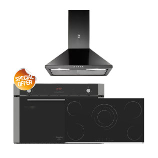 طقم أجهزة مطبخ 90 سم أسود