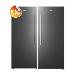 طقم فريزر جورينيا 381 لتر رمادي غامق