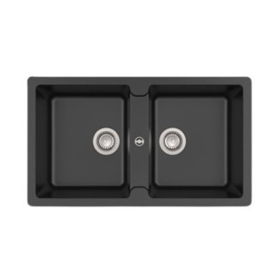 حوض مطبخ بيرجين اسود مطفي تحت رخامة مستطيل 50*86 سم روكا