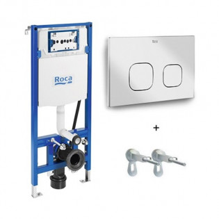 Chassis Concealed Tank and Square Flush Plate Chrome Roca 