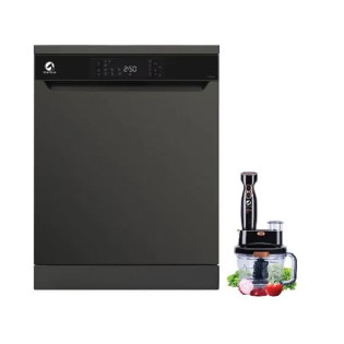 غسالة أطباق ديجيتال وايت ويل 15 فرد أسود مع هاند بلندر 2000 وات هدية