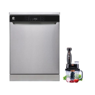 غسالة أطباق ديجيتال وايت ويل 15 فرد فضى مع هاند بلندر 2000 وات هدية