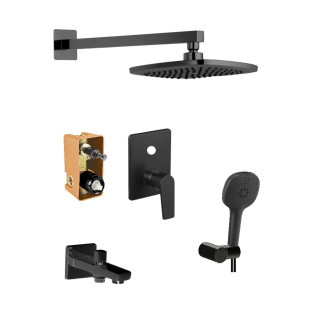 Purity Azure Easy Box Shower Set Black