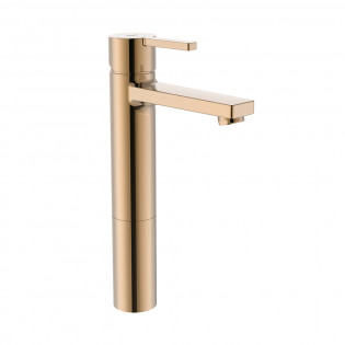 Roca Naia High-Neck Basin Mixer Glossy Rose Gold