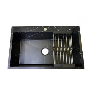حوض مطبخ ماربيل دروب 39×49 سم أسود