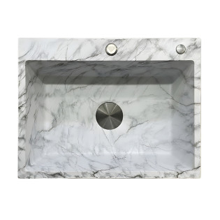 حوض مطبخ رخام دروب 80×49 سم أبيض