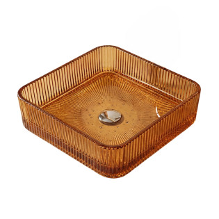 حوض زجاج مربع ديكور دروب أورانج