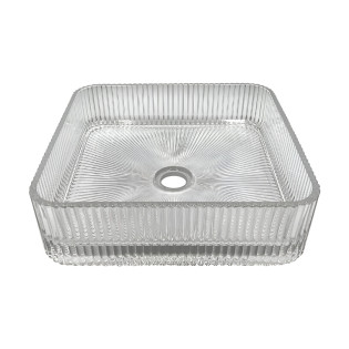 Drop Square Glass Bathroom Basin 33×46 cm Red