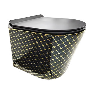 مرحاض ديكور معلق بالسيديلى ايه اس ذهبى× أسود