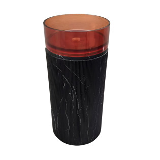  حوض ديكور زجاج دروب بنى×أسود ماربيل