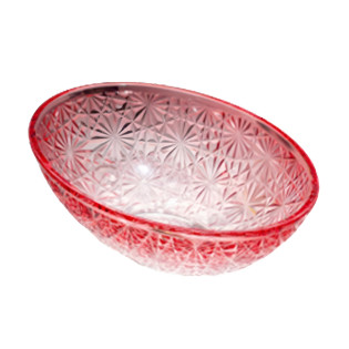 حوض ديكور زجاج دروب بيضاوى أحمر