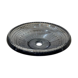 حوض ديكور زجاج دروب دائرى رمادى