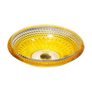 حوض ديكور زجاج دروب دائرى ذهبى