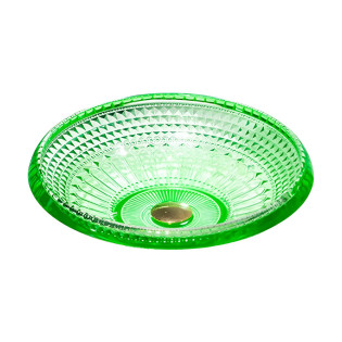 حوض ديكور زجاج دروب دائرى أخضر