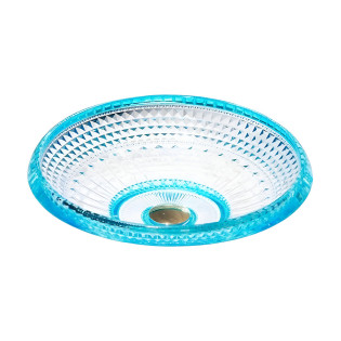 حوض ديكور زجاج دروب دائرى تركواز