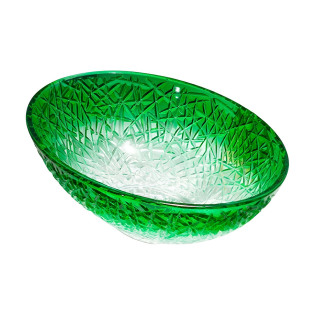 حوض ديكور زجاج دروب بيضاوي أخضر