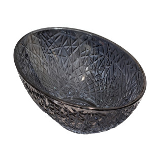 حوض ديكور زجاج دروب بيضاوي أسود