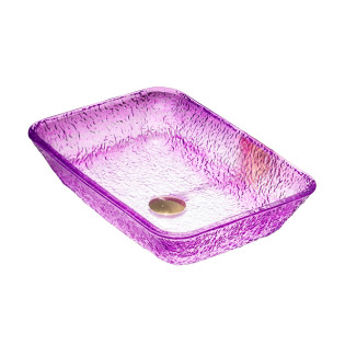 حوض ديكور زجاج دروب مستطيل بنفسجي