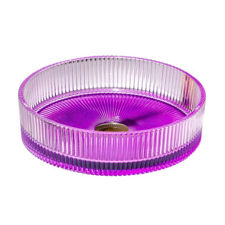 حوض ديكور زجاج دروب دائري بنفسجي