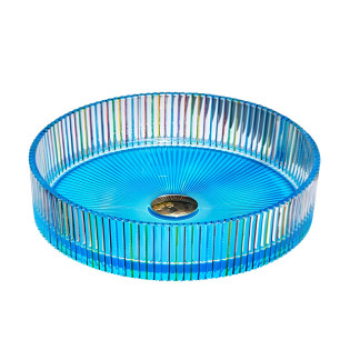 حوض ديكور زجاج دروب دائري 