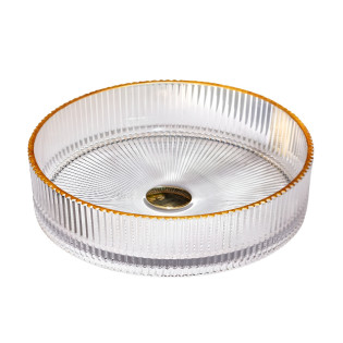 حوض ديكور زجاج دروب دائري 