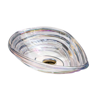 حوض ديكور زجاج دروب دائري بيضاوي