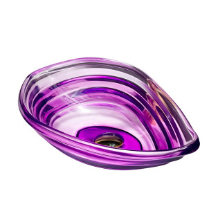 حوض ديكور زجاج دروب دائري بيضاوي بنفسجي