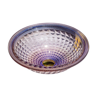 حوض ديكور زجاج دروب دائري دائري بنفسجي