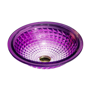 حوض ديكور زجاج دروب دائري دائري بنفسجي