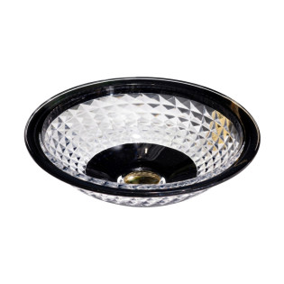 حوض ديكور زجاج دروب دائري دائري أسود