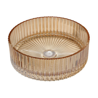 Drop Decorative Round Glass Wash Basin Amber