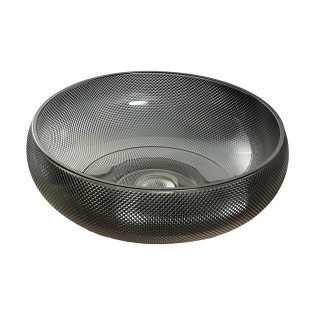 Drop Decorative Round Glass Wash Basin Grey