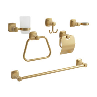 طقم أكسسوارات حمام ألسا ذهبى مطفى