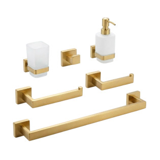 طقم أكسسوارات حمام ألسا ذهبى مطفى