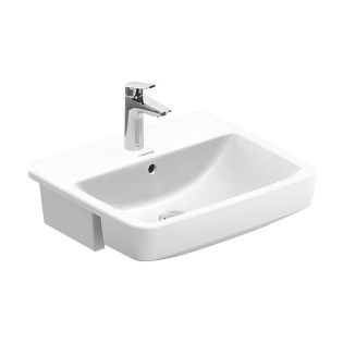 حوض فوق سطح جزئي ديورافيت نمبر وان 55×46 سم أبيض