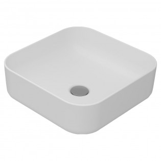 Sanipure Hermes Over Counter Top Rectangle Bathroom Basin 39×39 cm White