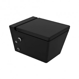 Sanipure Kepler Wall-Mounted Toilet with Seat Cover Matt Black