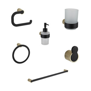 Infinity Bathroom Accessories Set 4800 Black x Gold