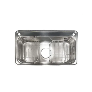حوض مطبخ كوني بانوراما استانلس تحت رخامة مستطيل 90*52 سم